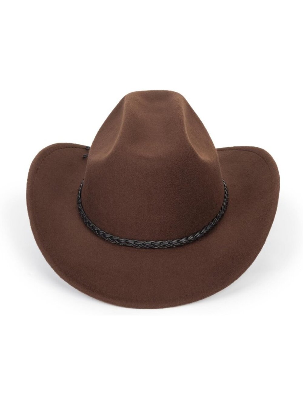 Unisex Brown Western Cowboy Hat Classic Roll Up Fedora Hat with Buckle Belt - Picture 4 of 6